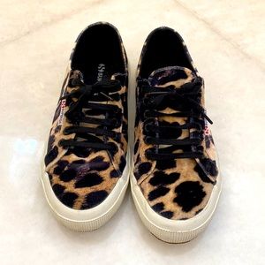 Superga Leopard Velvet Sneakers Size 39 1/2